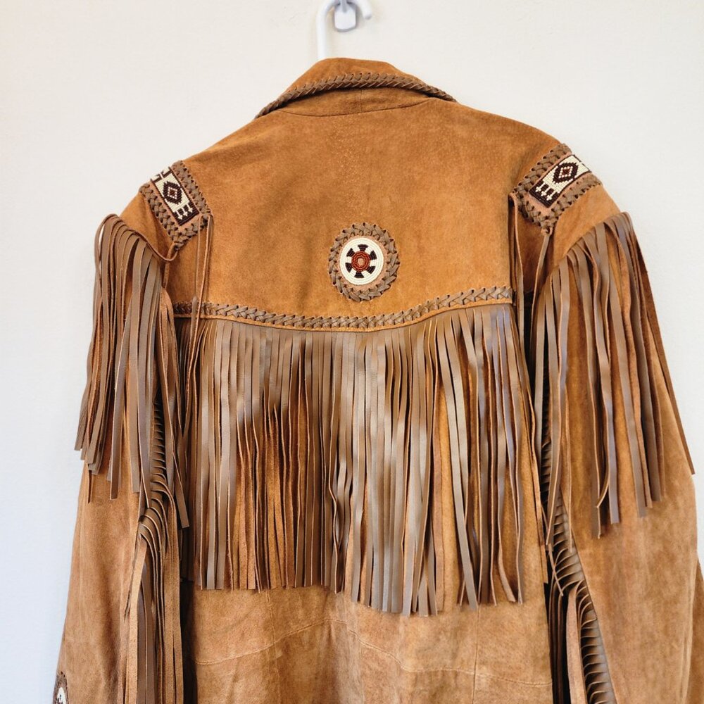Scully Leather Boar Suede Fringe Mountain Jacket Bourbon Men 50 Cowboy Western - Picture 12 of 16